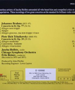 Brahms* / Tchaikovsky* - Heifetz*, Chicago Symphony*, Reiner*-1
