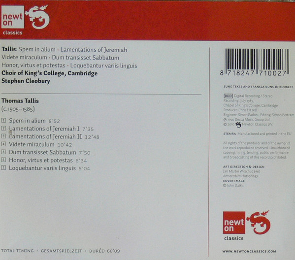Tallis*, King's College Choir*, Stephen Cleobury-1