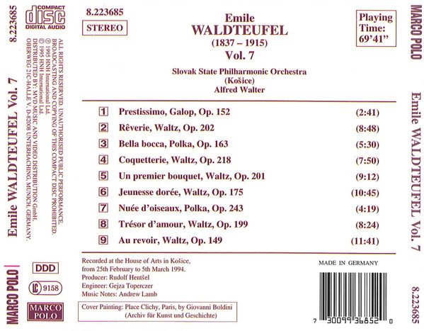 Emil Waldteufel, Alfred Walter, Slovak State Philharmonic Orchestra, Košice-1
