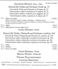 Johannes Brahms, Gidon Kremer, Mischa Maisky, Leonard Bernstein, Vienna Philharmonic Orchestra*-3