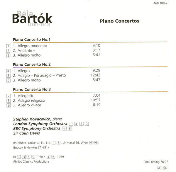 Bartók*, Stephen Kovacevich*, London Symphony Orchestra, BBC Symphony Orchestra, Sir Colin Davis-4