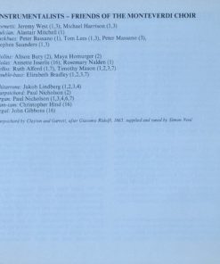 Giovanni Gabrieli, Claudio Monteverdi, Heinrich Schütz, Henry Purcell, Johann Sebastian Bach, Francis Poulenc, John Tavener, John Eliot Gardiner, The Monteverdi Choir-4