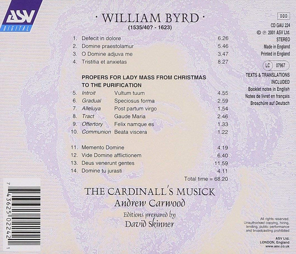 William Byrd - The Cardinall's Musick / Andrew Carwood / David Skinner (4)-1
