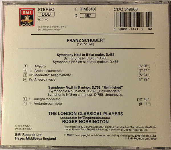 Schubert* - The London Classical Players*, Roger Norrington-3
