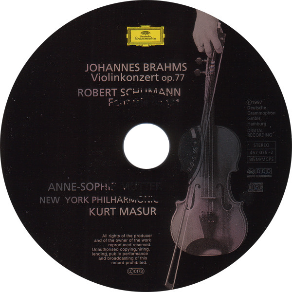 Brahms* / Schumann* - Anne-Sophie Mutter, New York Philharmonic, Kurt Masur-1
