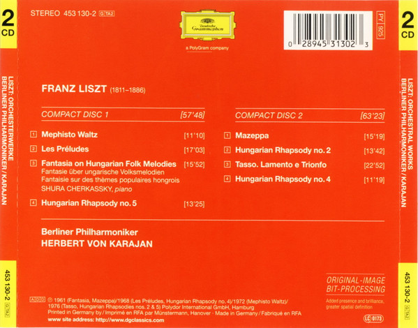 Liszt* - Berliner Philharmoniker, Herbert von Karajan-1