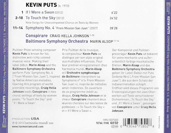 Kevin Puts, Conspirare, Craig Hella Johnson, Baltimore Symphony Orchestra, Marin Alsop-1