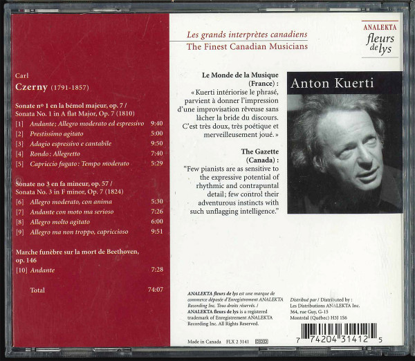Anton Kuerti, Carl Czerny-1