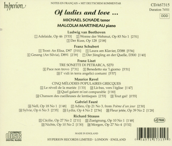 Various / Michael Schade, Malcolm Martineau-1