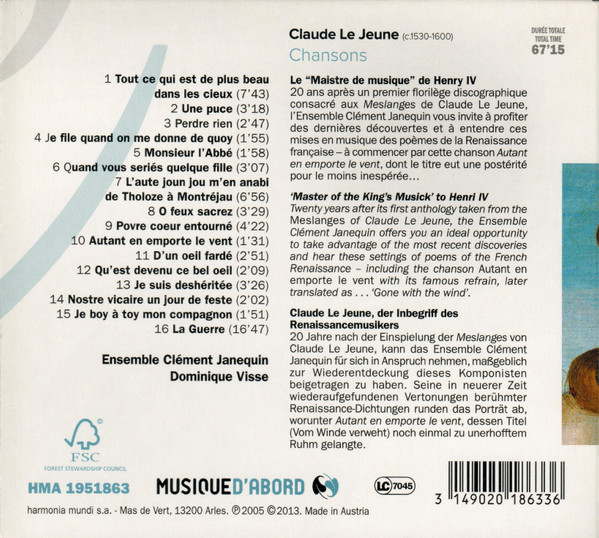 Claude Le Jeune - Ensemble Clément Janequin, Dominique Visse-1