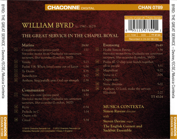 Byrd* - Musica Contexta, Steven Devine, The English Cornett And Sackbut Ensemble-1