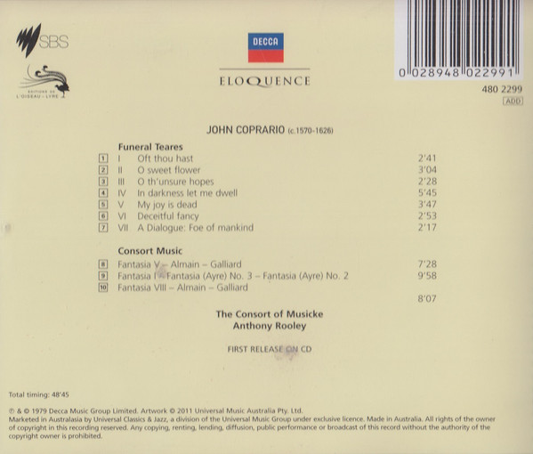 Coprario*, Emma Kirkby, John York Skinner, The Consort Of Musicke, Anthony Rooley-1