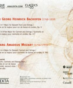 Johann Georg Heinrich Backofen & Wolfgang Amadeus Mozart, Eybler Quartet & Jane Booth-1
