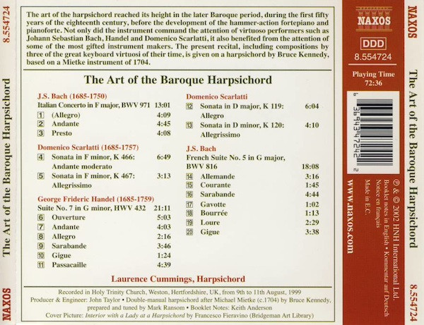 J.S. Bach* • D. Scarlatti* • Handel*, Laurence Cummings-1