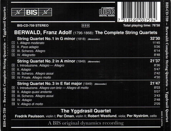 Franz Berwald – The Yggdrasil Quartet-1