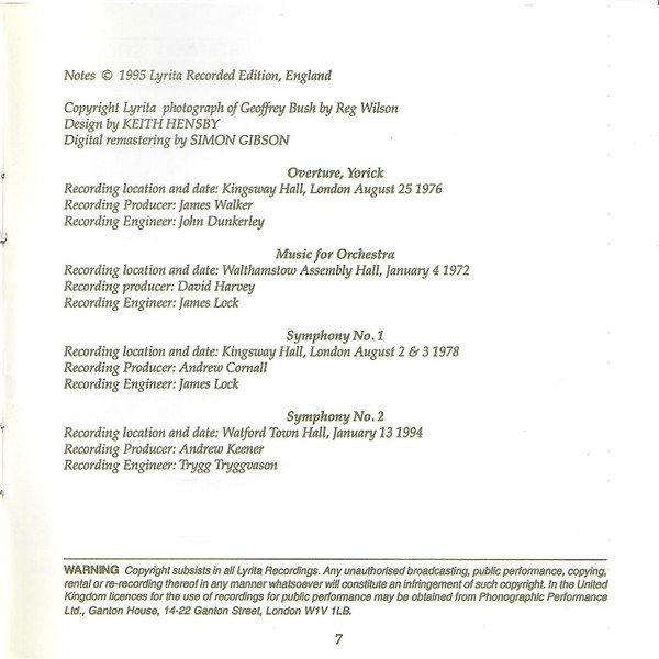 Geoffrey Bush, New Philharmonia Orchestra, London Philharmonic Orchestra, London Symphony Orchestra, Royal Philharmonic Orchestra, Vernon Handley, Nicholas Braithwaite, Barry Wordsworth-1