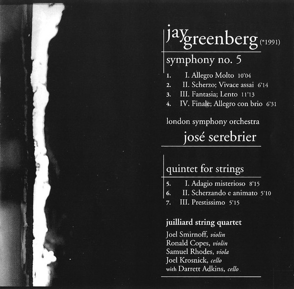 Jay Greenberg - London Symphony Orchestra, José Serebrier*, Juilliard String Quartet-4