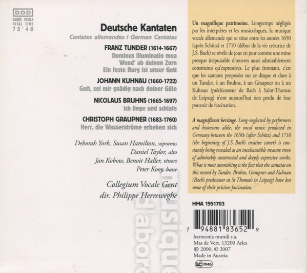 Tunder*, Kuhnau*, Bruhns*, Graupner*, Collegium Vocale Gent*, Philippe Herreweghe-1