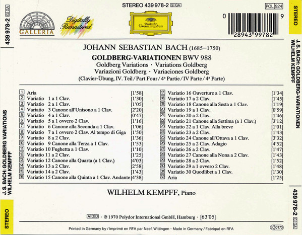 Johann Sebastian Bach - Wilhelm Kempff-1
