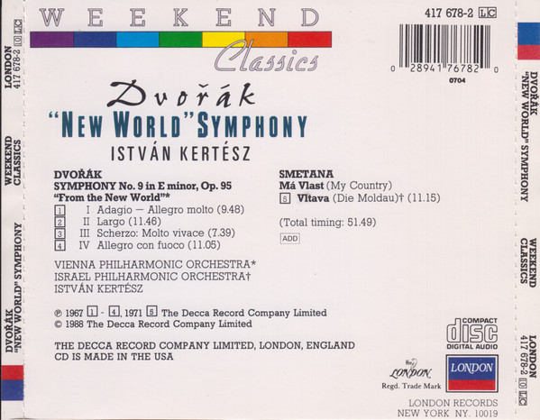 Dvořák* — Vienna Philharmonic Orchestra* / Israel Philharmonic Orchestra, István Kertész-4