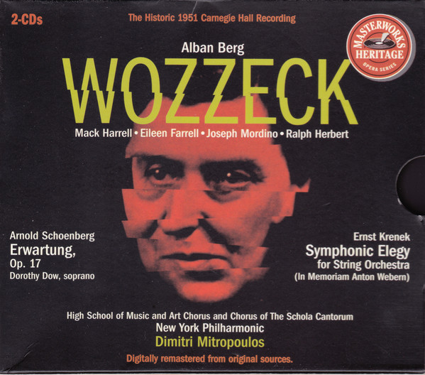 Alban Berg / Arnold Schoenberg / Ernst Krenek - Mack Harrell • Eileen Farrell • Joseph Mordino • Ralph Herbert • Dorothy Dow • High School Of Music And Art Chorus* And Chorus Of The Schola Cantorum*, New York Philharmonic, Dimitri Mitropoulos-0