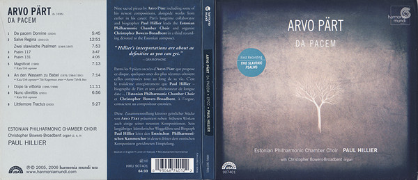 Arvo Pärt - Estonian Philharmonic Chamber Choir, Paul Hillier With Christopher Bowers-Broadbent-4