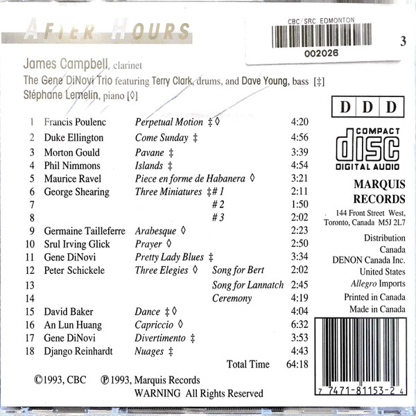 James Campbell (6) With The Gene DiNovi Trio Featuring Terry Clarke And Dave Young (3), Stéphane Lemelin-4