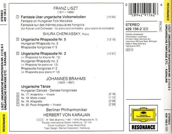 Franz Liszt / Johannes Brahms - Shura Cherkassky, Berliner Philharmoniker, Herbert von Karajan-1
