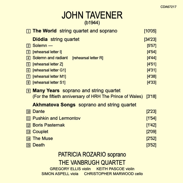 John Tavener / Patricia Rozario, The Vanbrugh Quartet-2