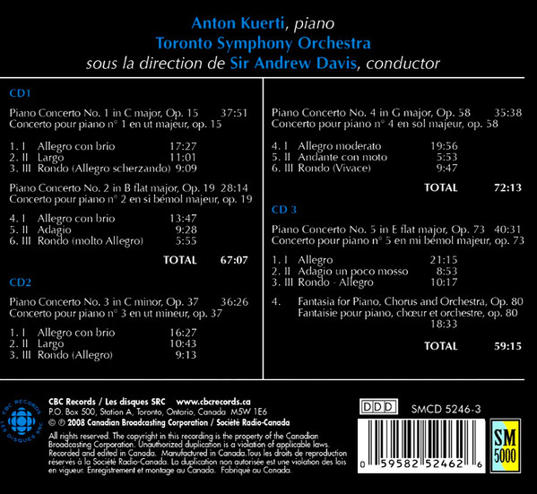 Ludwig van Beethoven, Anton Kuerti, Andrew Davis, Toronto Symphony Orchestra-1