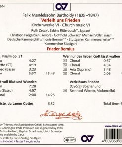 Felix Mendelssohn-Bartholdy – Deutsche Kammerphilharmonie Bremen, Stuttgarter Kammerorchester, Kammerchor Stuttgart, Frieder Bernius-1