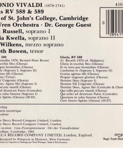 Antonio Vivaldi, Lynda Russell, Patrizia Kwella, Anne Wilkens, Kenneth Bowen, St. John's College Choir, The Wren Orchestra, George Guest (2)-1