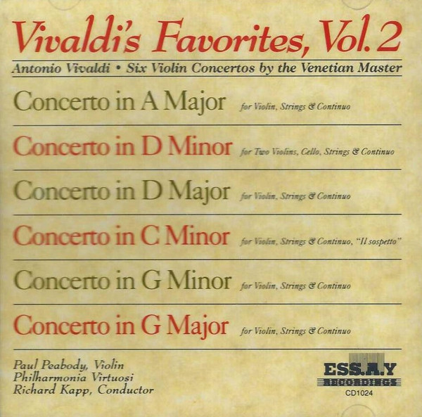 Antonio Vivaldi – Paul Peabody, Philharmonia Virtuosi, Richard Kapp-0