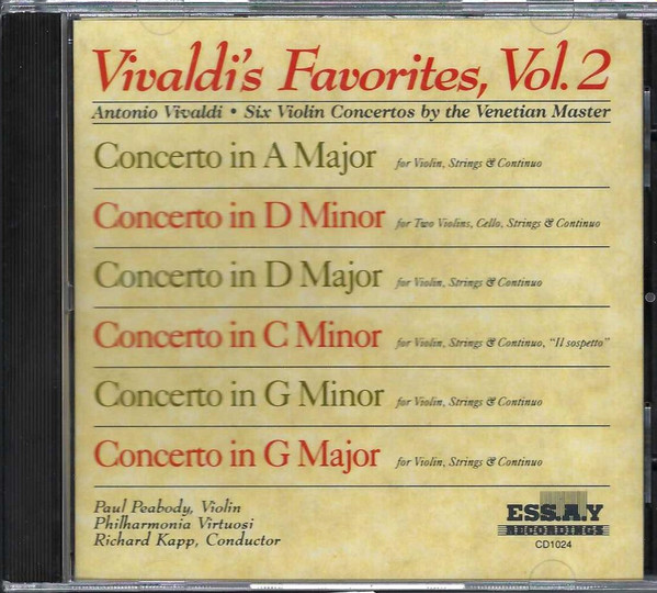 Antonio Vivaldi – Paul Peabody, Philharmonia Virtuosi, Richard Kapp-1