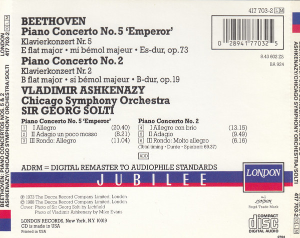 Ludwig van Beethoven, Vladimir Ashkenazy, Chicago Symphony Orchestra, Georg Solti-1
