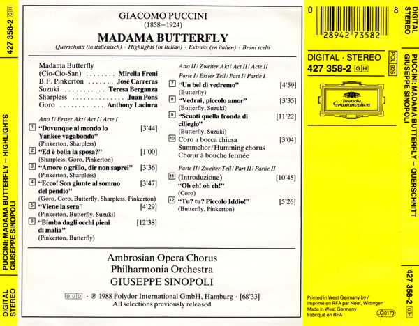 Puccini*, Giuseppe Sinopoli, Mirella Freni, José Carreras, Teresa Berganza, Juan Pons, Ambrosian Opera Chorus* & Philharmonia Orchestra-1