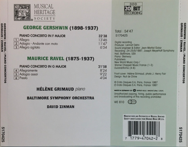Hélène Grimaud / David Zinman / Baltimore Symphony Orchestra / George Gershwin / Maurice Ravel-3