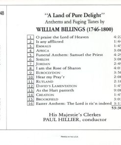 William Billings - His Majestie's Clerkes, Paul Hillier-1