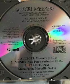 Gregorio Allegri, William Mundy, Giovanni Pierluigi da Palestrina, The Tallis Scholars, Peter Phillips (2)-2