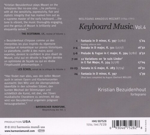 Wolfgang Amadeus Mozart, Kristian Bezuidenhout-1