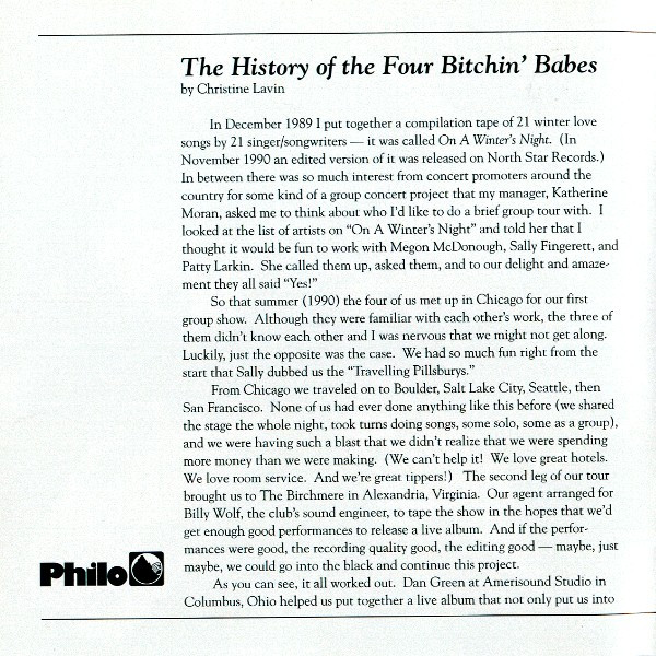 Four Bitchin' Babes ... Christine Lavin, Sally Fingerett, Julie Gold, Megon McDonough*-4