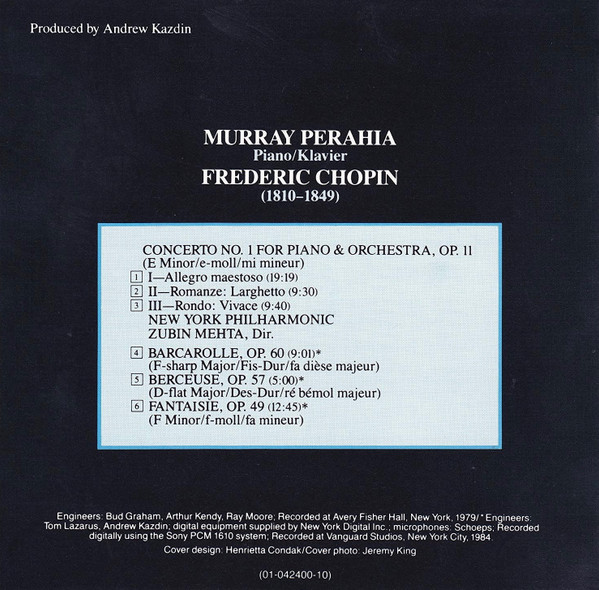 Murray Perahia • Frédéric Chopin - New York Philharmonic • Zubin Mehta-2