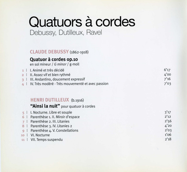 Claude Debussy, Henri Dutilleux, Maurice Ravel - Arcanto Quartett-3