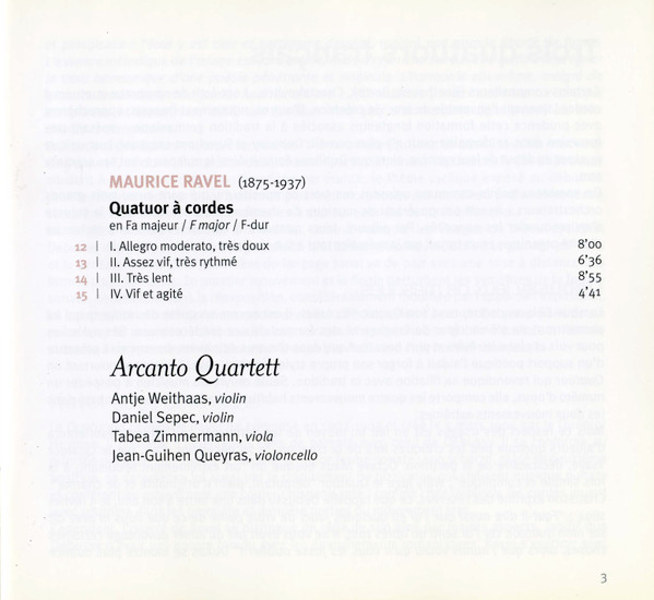 Claude Debussy, Henri Dutilleux, Maurice Ravel - Arcanto Quartett-4