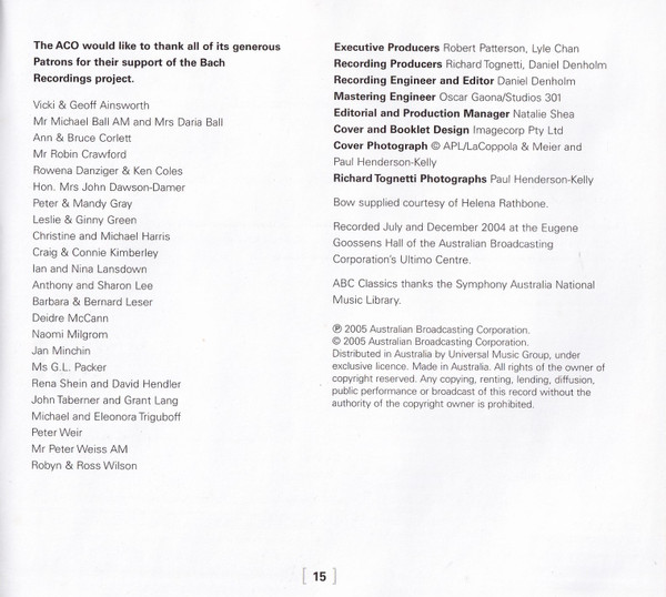 Richard Tognetti, Johann Sebastian Bach-2