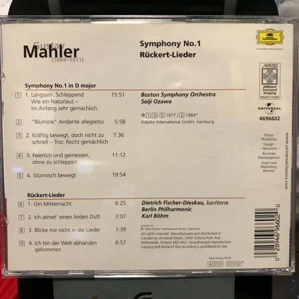 Gustav Mahler - Dietrich Fischer-Dieskau • Berliner Philharmoniker • Karl Böhm • Boston Symphony Orchestra • Seiji Ozawa-1