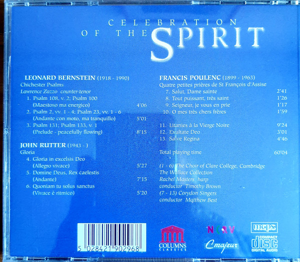 Bernstein* / Rutter* / Poulenc* - Choir Of Clare College, Cambridge*, Timothy Brown (3), Corydon Singers, The Wallace Collection, Lawrence Zazzo, Matthew Best (2)-1