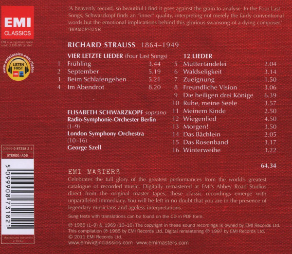 Richard Strauss - Elisabeth Schwarzkopf, Radio-Symphonie-Orchester Berlin, London Symphony Orchestra, George Szell-1