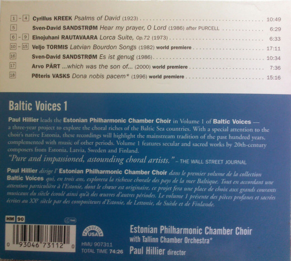 Various : Estonian Philharmonic Chamber Choir / Paul Hillier-1