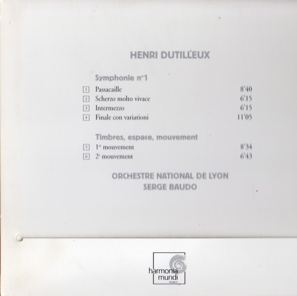 Henri Dutilleux - Orchestre National De Lyon, Serge Baudo-1